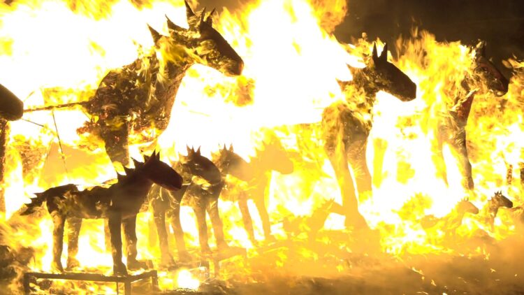 影音╱嘉義鹿草元宵火馬祭　邀民眾放火馬祈平安