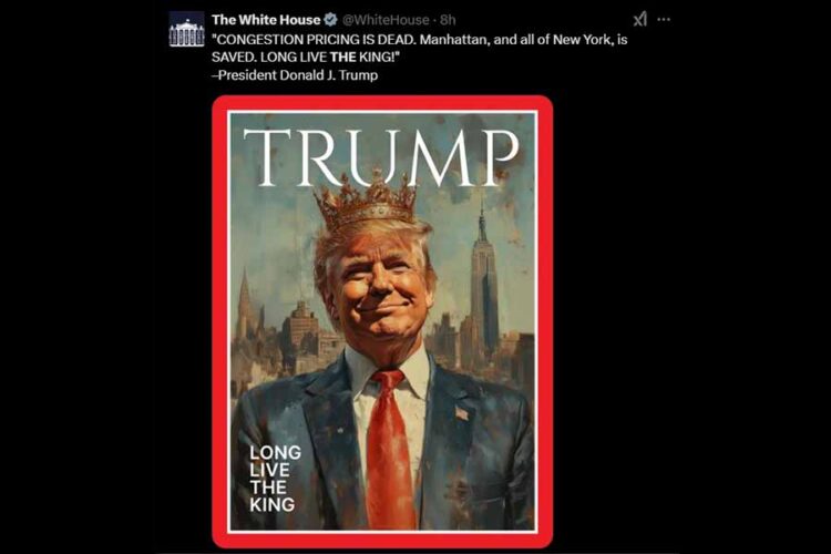 X(Twitter)白宮網站上驚見川普國王照片 X(Twitter)白宮網站上驚見川普國王照片