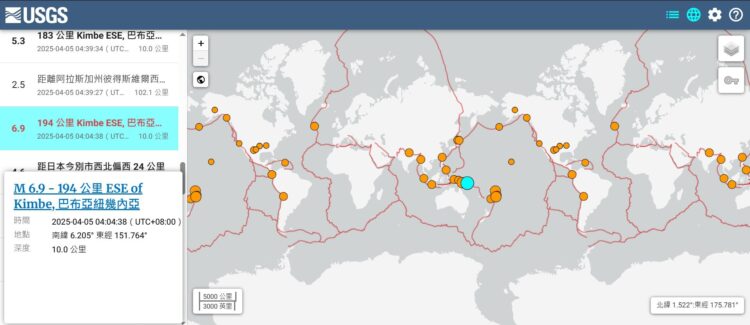 巴布亞紐幾內亞規模6.9地震 地震專家:全球留意規模8以上強震 巴布亞紐幾內亞規模6.9地震 地震專家:全球留意規模8以上強震