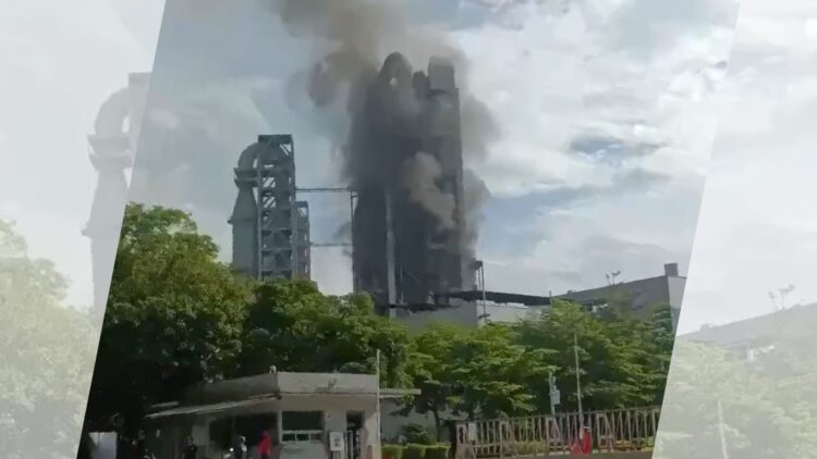 影音/台泥花蓮和平廠驚傳火警 預熱機樓層冒黑煙